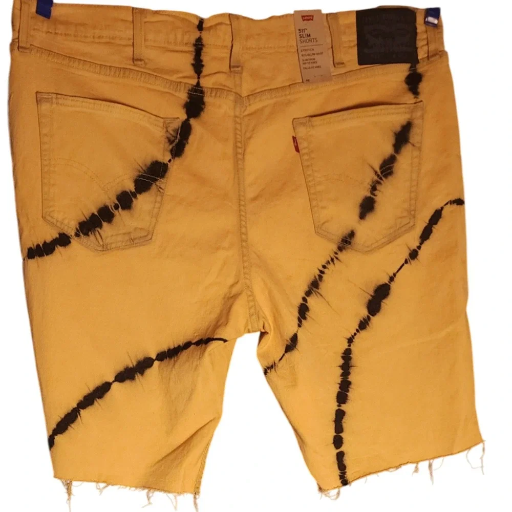 Levi's 511 Slim Fit Men's Shorts 42 Tie Dye Cut Off Denim NWT Roquefort